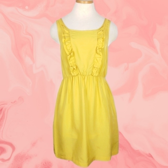 Anthropologie Maeve Yellow Silk Sleeves Dress Size Small 💛 - Picture 2 of 11